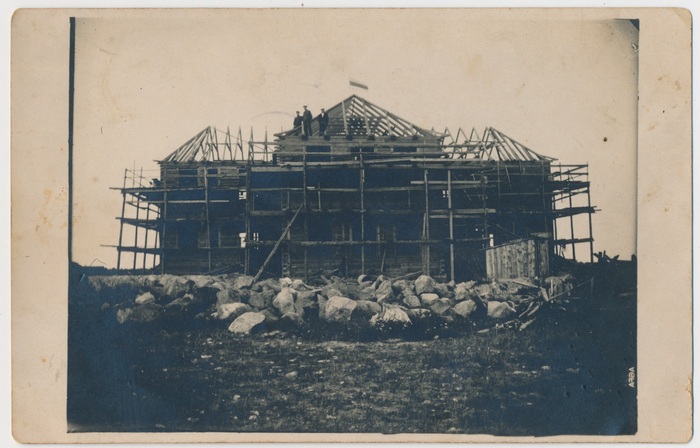 Photo. Construction of the former school house in Käina