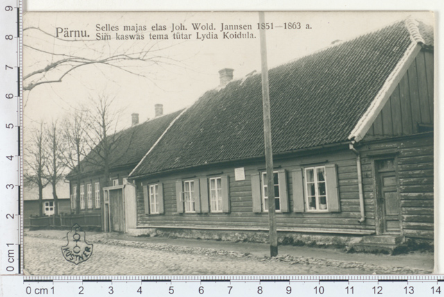Pärnu, in this house J. V. Jannsen lived in 1851 - 1863 and the daughter L. Koidula grew up