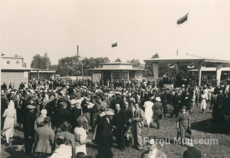 Photo, view of Pärnumaa Agriculture and Industrial in 1936. Exhibition Square in Pärnu.