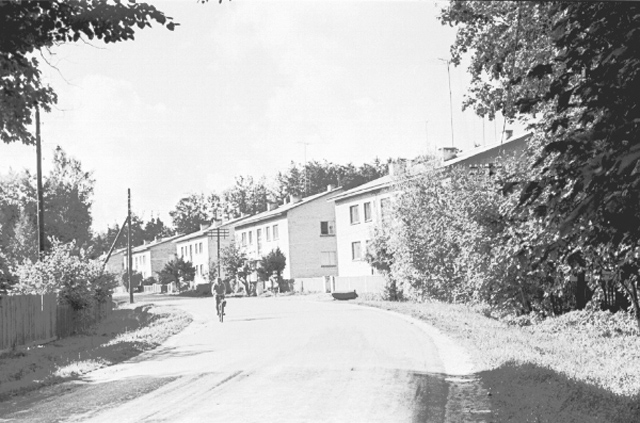 View of Hiiumaa. Kärdla main street with a single bicycle.