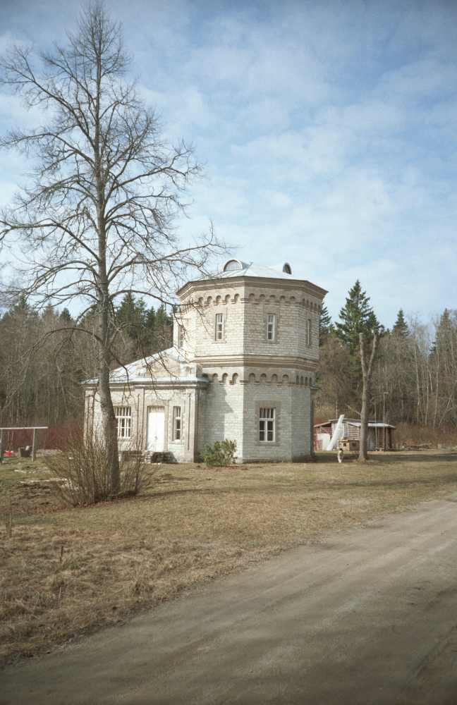 Sõrve Station Water Tower on the former Liiva-Vääna narrow-track railway