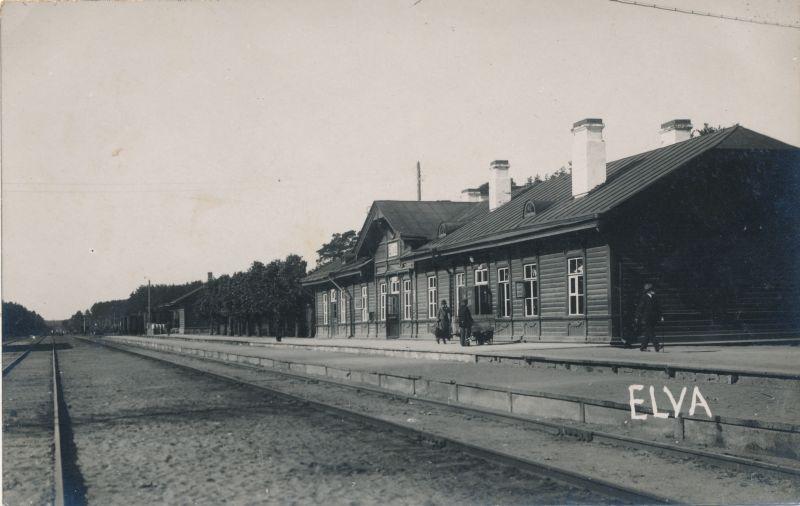 Photo postcard. Elva Railway Station.