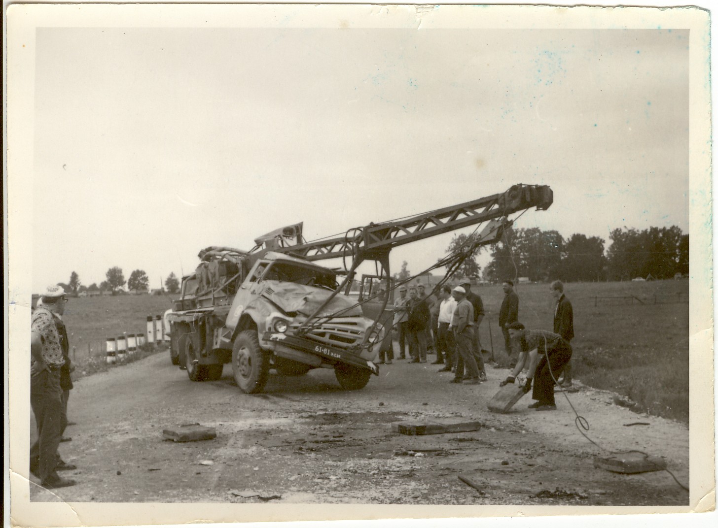Photo, traffic accident in Paide district in the 1970s a.