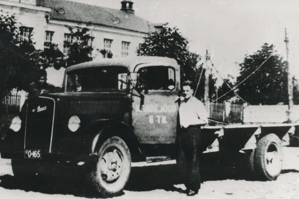 Photo (negative) Cargo Opel Blitz 0-165 Vastseliina in 1937.