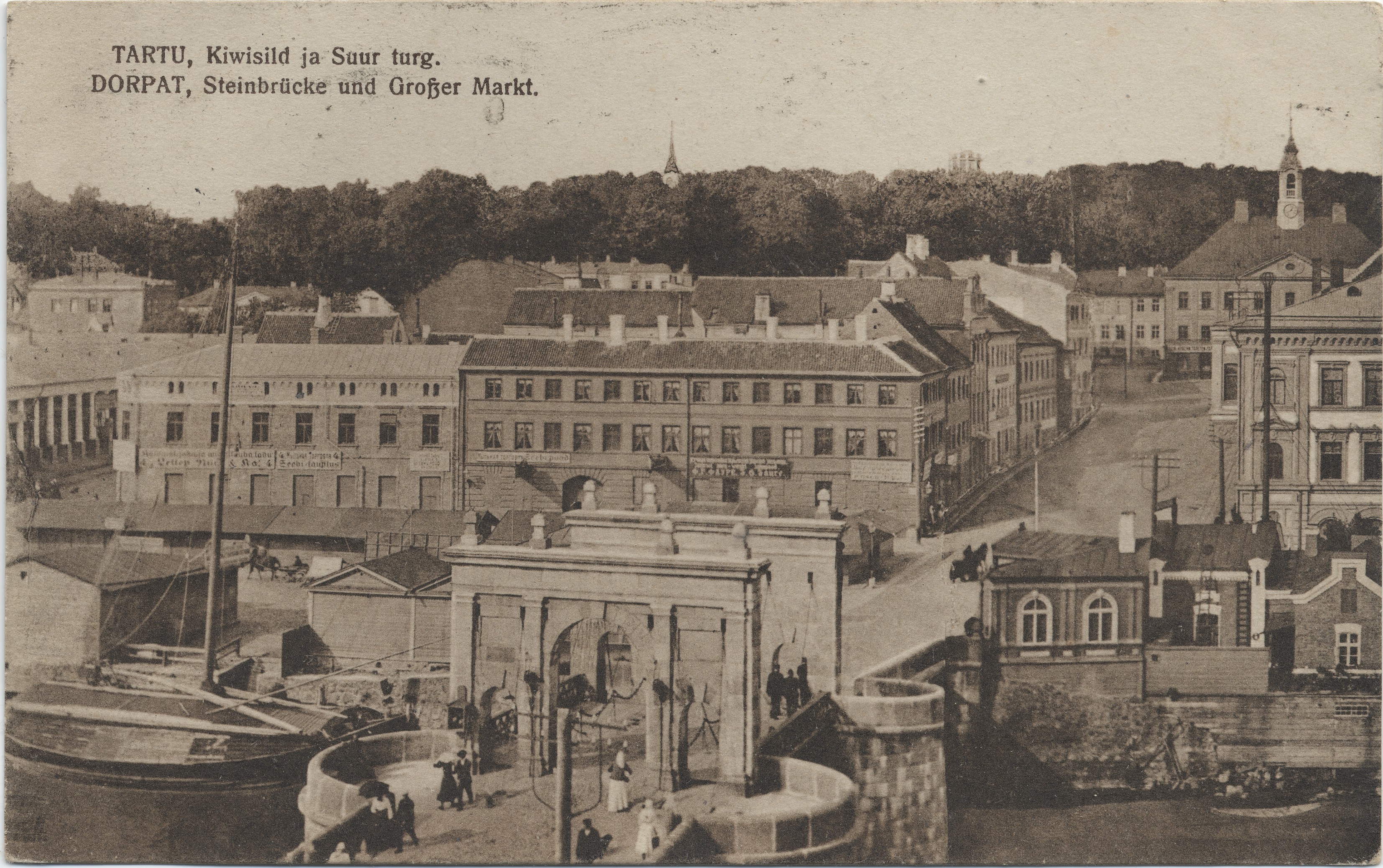 Tartu : Kiwisild and Great Market = Dorpat : Stein Bridge and Great Market