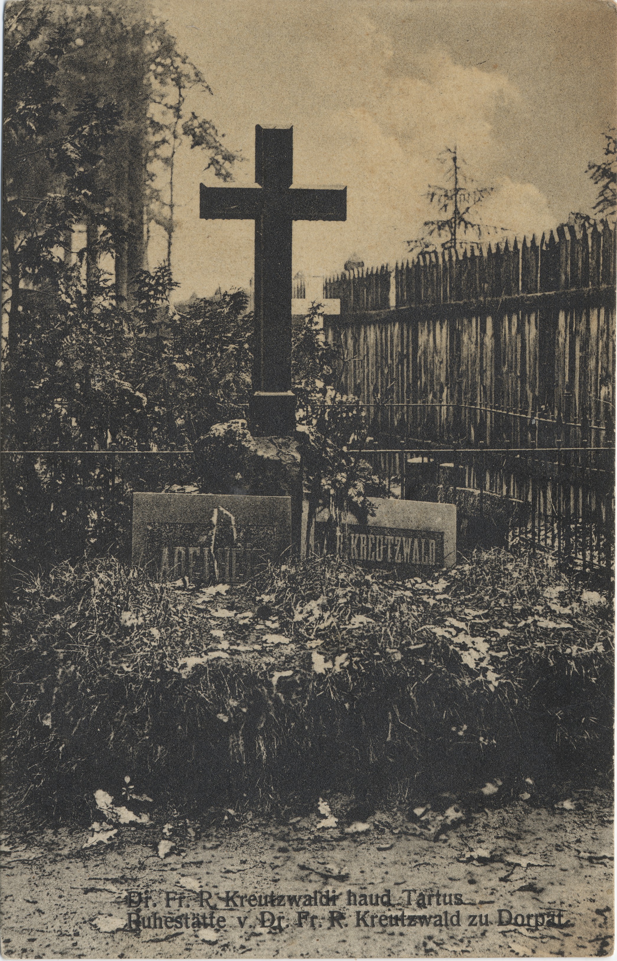 Dr. Fr. R. Kreutzwald's grave in Tartu : Ruhestätte v. Dr. Fr. R. Kreutzwald to Dorpat