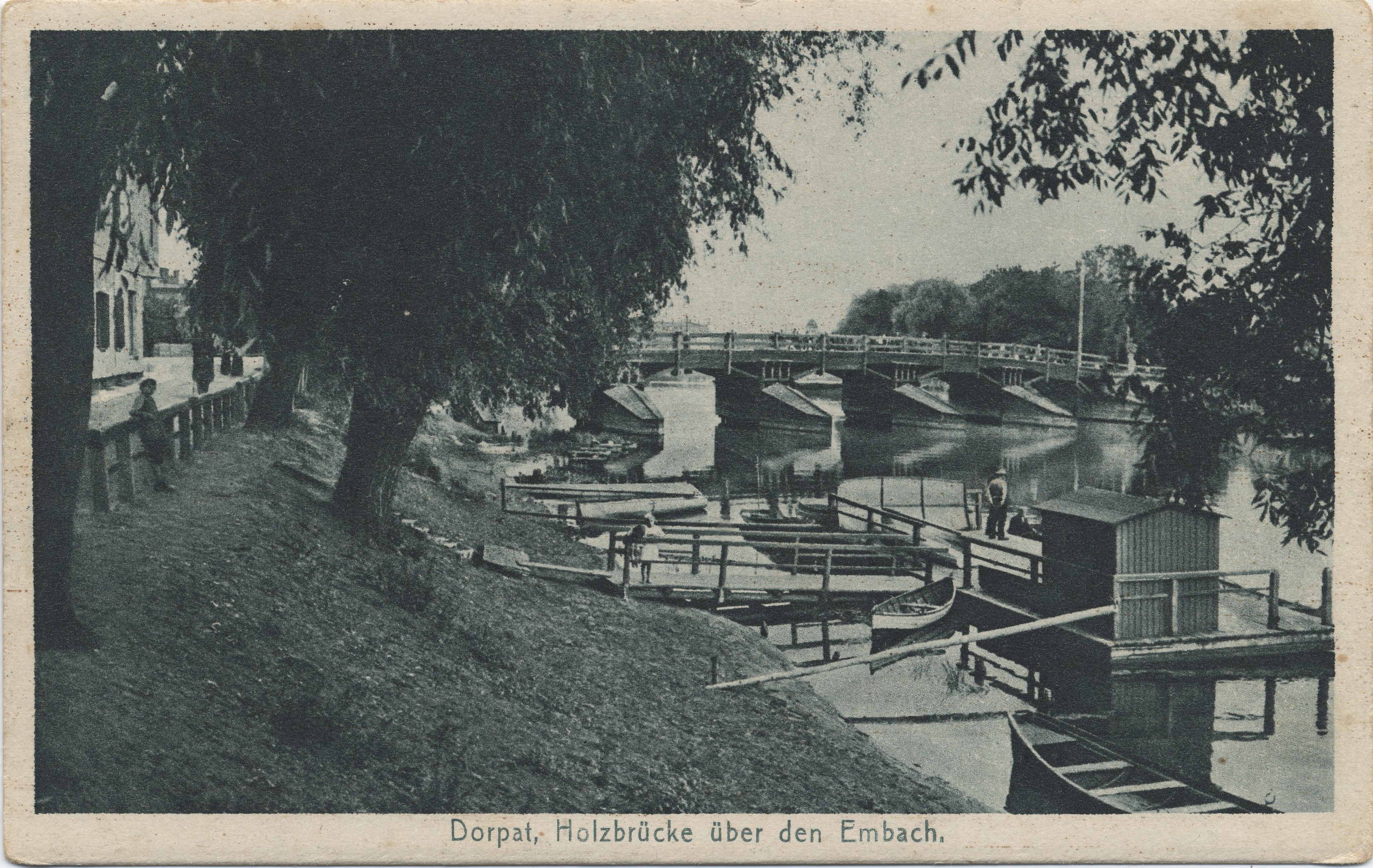 Dorpat : Wood bridge over the Embach