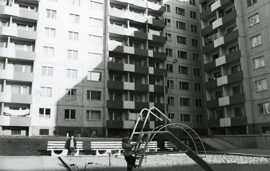 Lasnamäe residential district, view of the apartment and playground