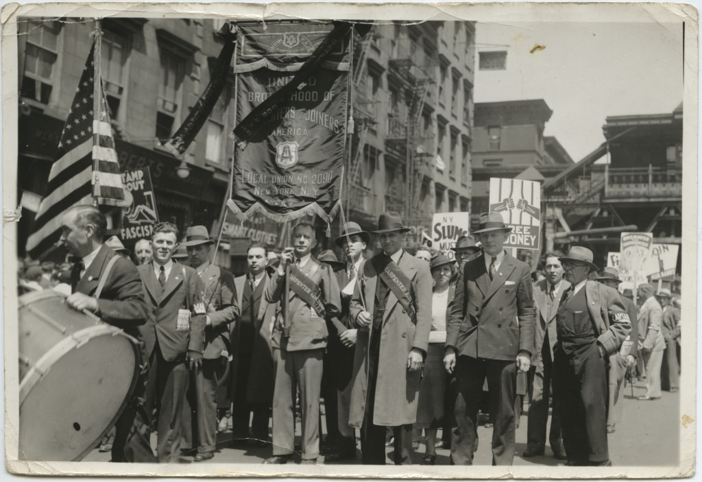 Ameerika Puuseppade ja Tislerite Ühendatud Vennaskond maiparaadil, 1930ndad / United Brotherhood of Carpenters and Joiners of America on May Day parade, 1930s
