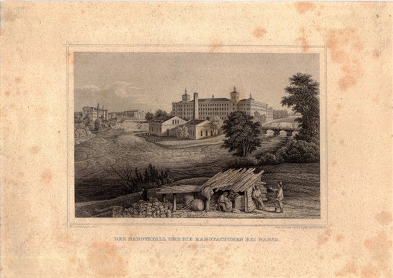 Narva Kosk and Manufacture. Page from album "Balti Views album"