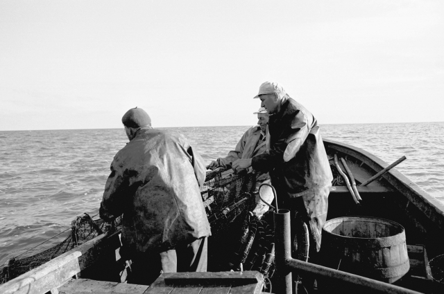 Hiiumaa. Fishermen at sea.
