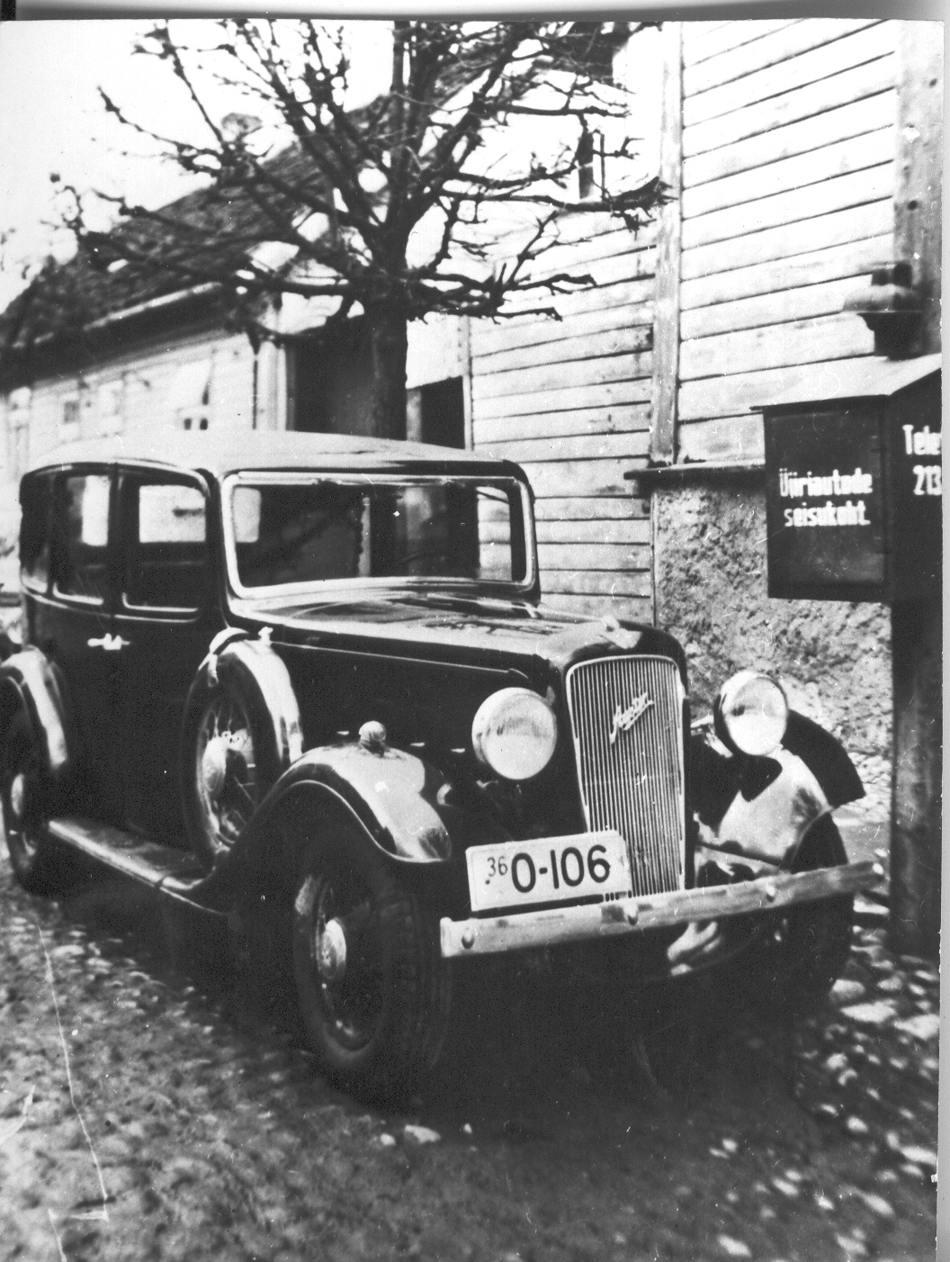 Photo (negative) Võru Taxi Austin 0-106 1936.