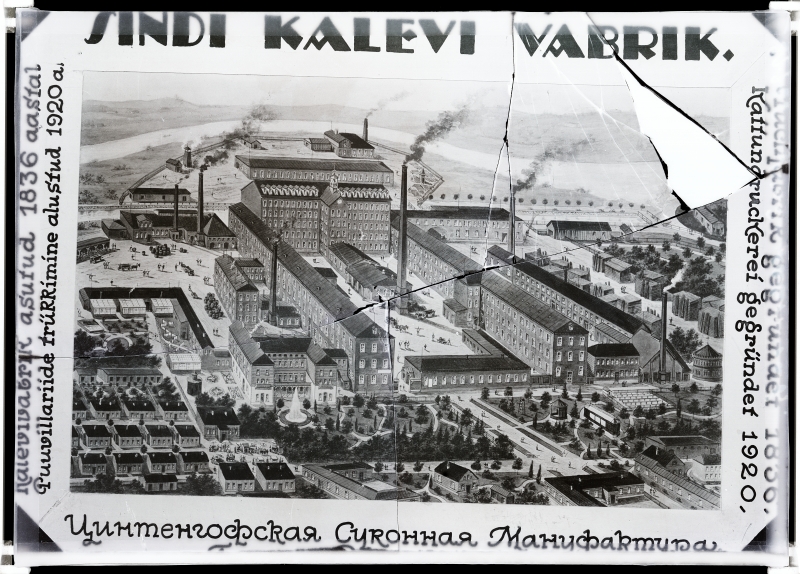 In the drawing, the general view of the Sindi factory, the entries on the edge.