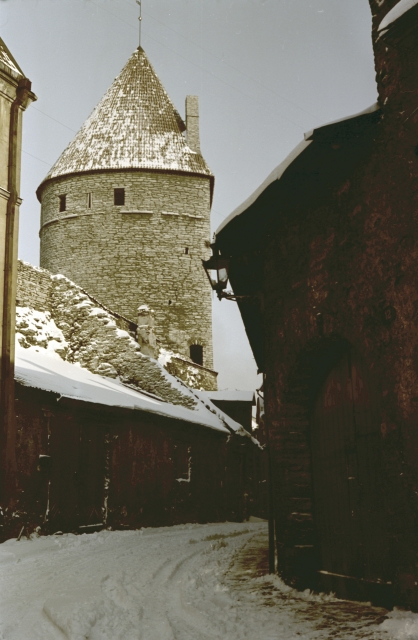 View of Tallinn. Old Town. One of the city wall towers.