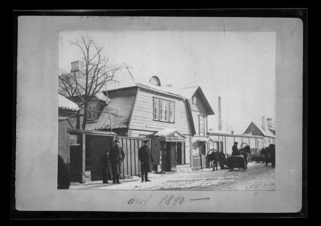 Th. W. Grünwaldt (best first) leather factory store in front of Maakri Street