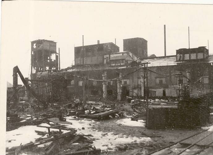 View of broken factory buildings in Kiviõli