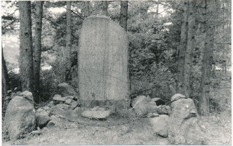 Photo. Seminar-training tour of the employees of the Self-Active Museums of the Republic in Läänemaa 1990. Monument of the War of Independence in Forms.