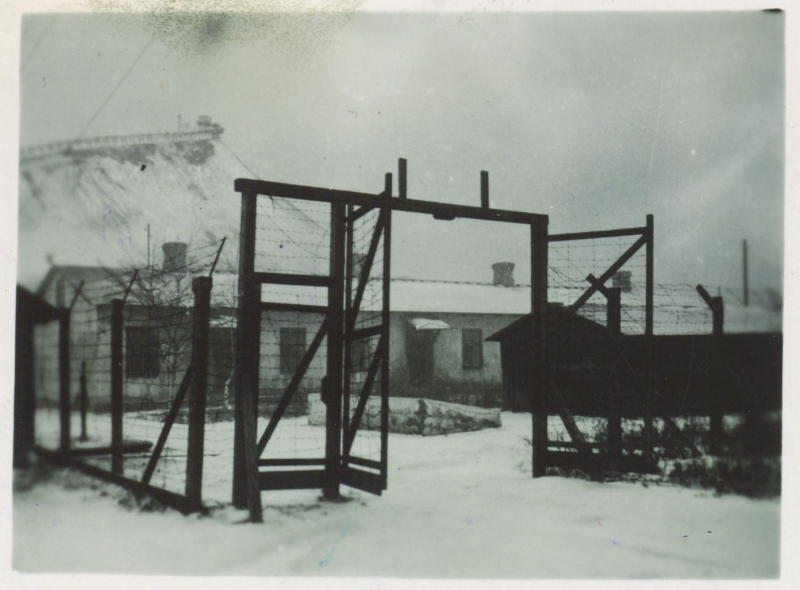 Prison camp in stone oil, gate.