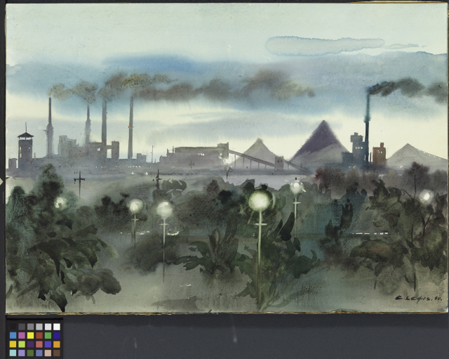 Stone oil in the evening