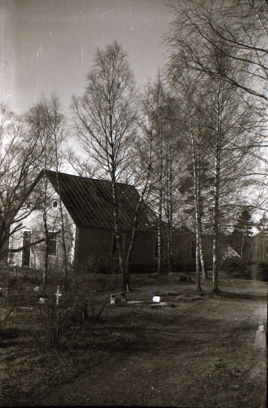 Negative. Ruins of the rooslepa church. 1980s.