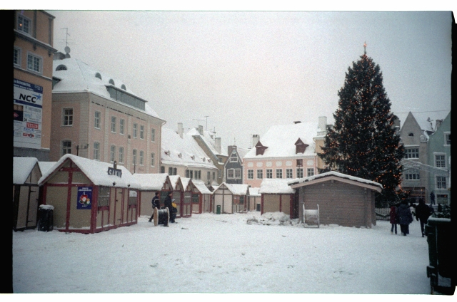 Christmas Believe and Christmas Market in Tallinn on the hall square