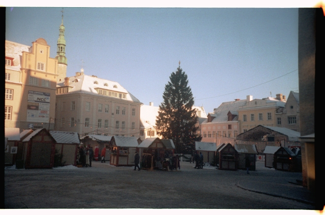 Christmas Believe and Christmas Market in Tallinn on the hall square