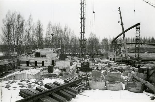 Digital image from the photo. Construction of Tartu Song Square and Square in Startverre. 15. 03.1991.
