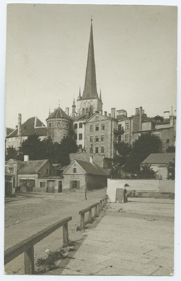 Tallinn, view from the seaside towards the church of Oleviste.