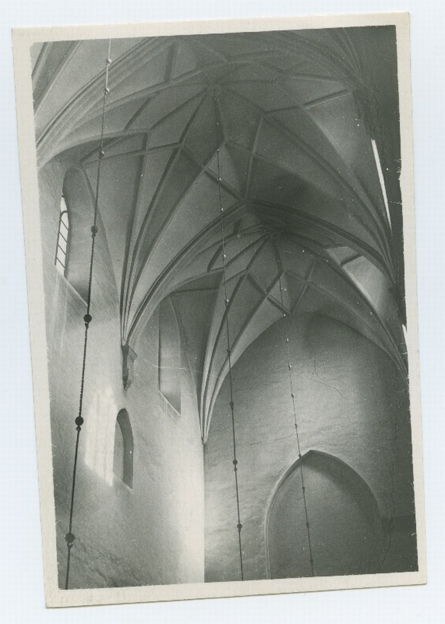 The fascinated ceiling of the Olviste Church in Tallinn.