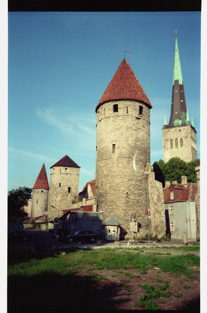 Tallinn City Wall Towers and Oleviste Church Tower