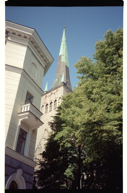 View to the Tower of the Tallinn Oleviste Church