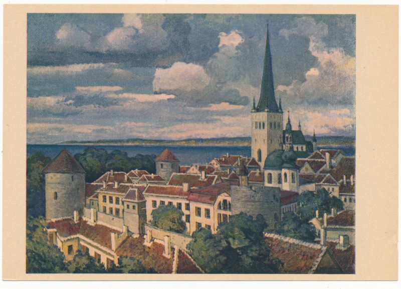 Postcard. R. Nyman. Tallinn - Oleviste Church.