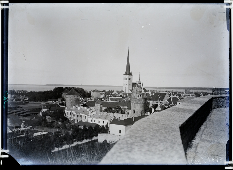 View from Toompea to the city towards the sea (Oleviste Church)