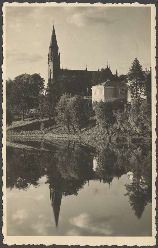 Postcard, Viljandi, Coalition, School, Pauluse church
