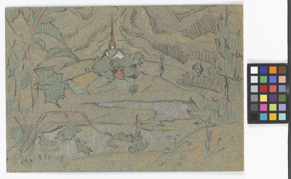 Otepää landscape with church