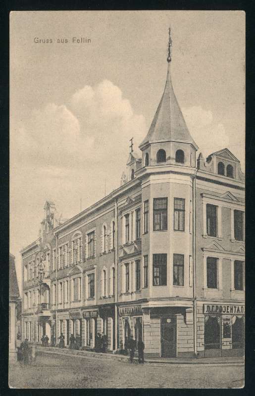 Postcard, Viljandi, Ed. Pohl House Lossi- at the corner of Tartu