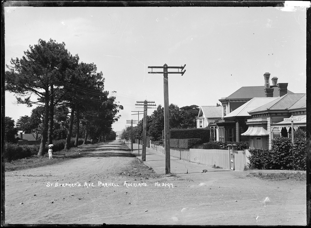 View looking down St Stephen's Avenue, Auckland