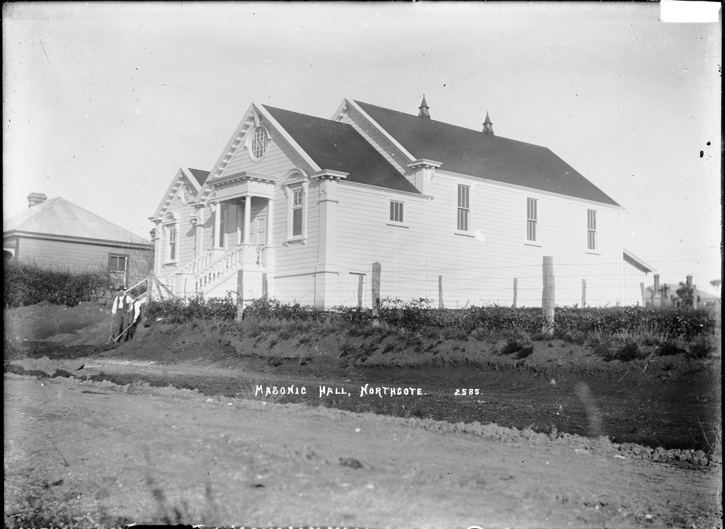 View of the Masonic Hall, Northcote, Auckland