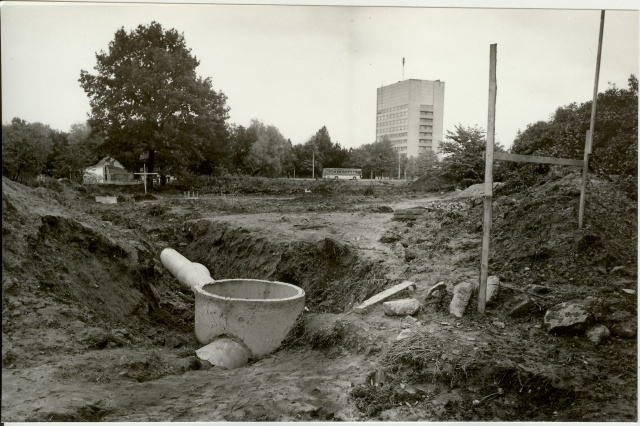 Photo construction site of the new cultural building on Pärnu Street in Paides 1985