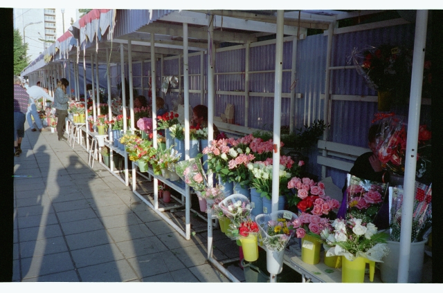 Flower sellers on Viru Street in Tallinn