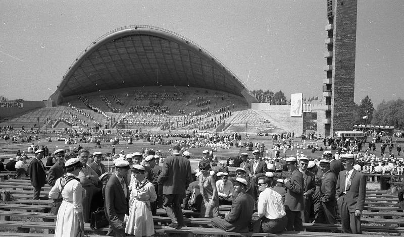 Xvii general song festival in Tallinn in 1969. A. Nilson's whole. Singers of the academic Male Choir and the University of Tartu at the song field.