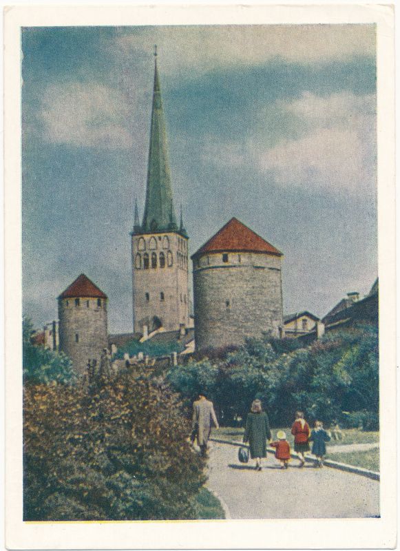 Postcard. View of Tallinn. Towers (Stalingrad) field.