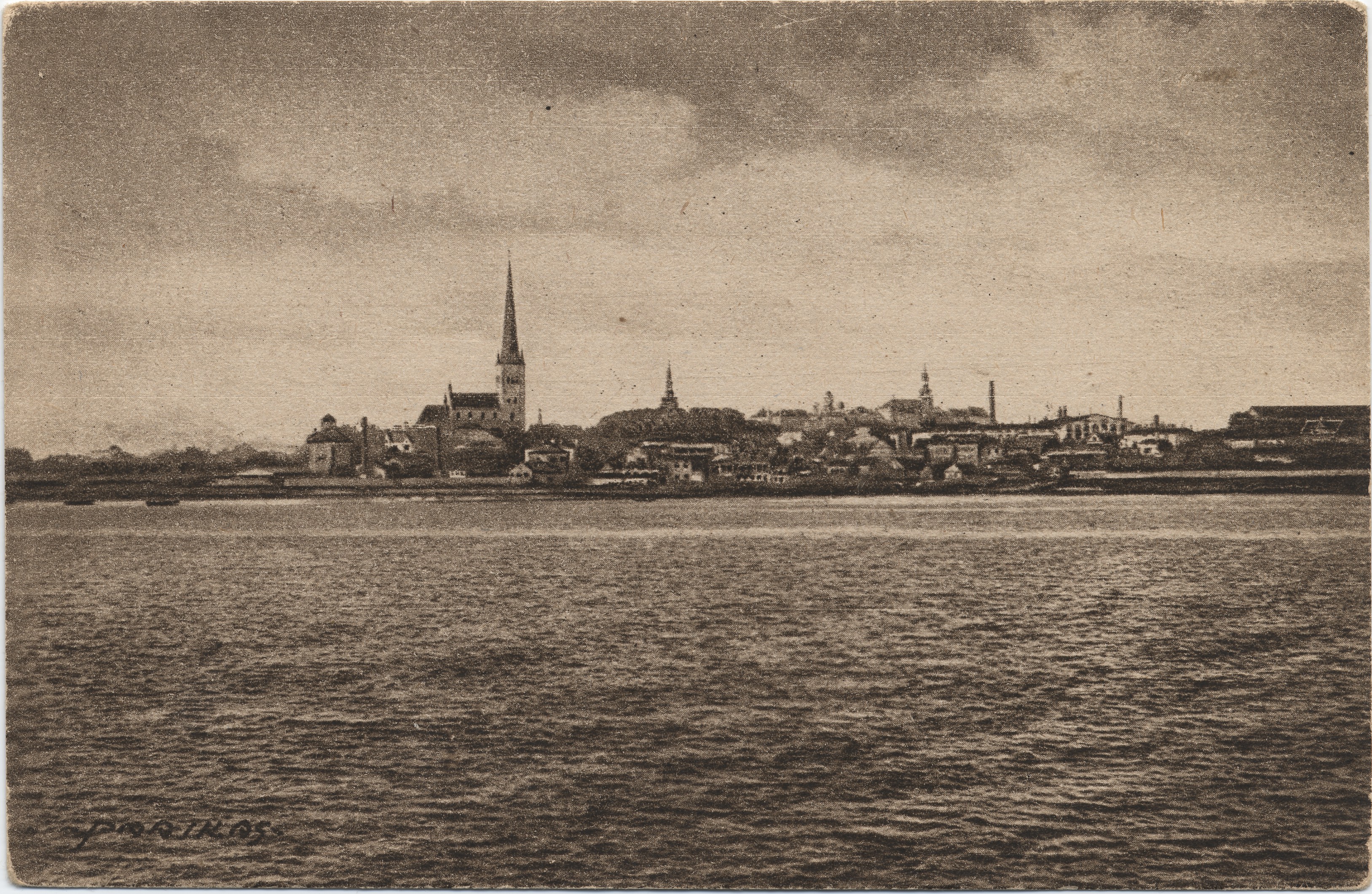 Reval : Totalansicht vom Hafen aus = Tallinn : view of the port