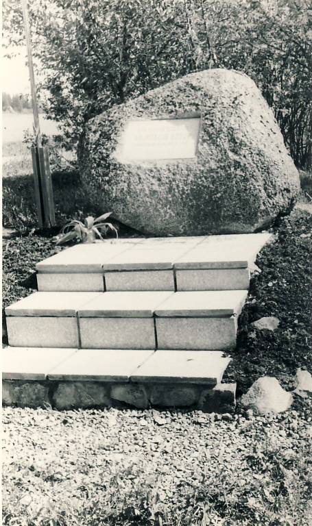 A memorial stone for a fallen soldier on the Vilgu road cross