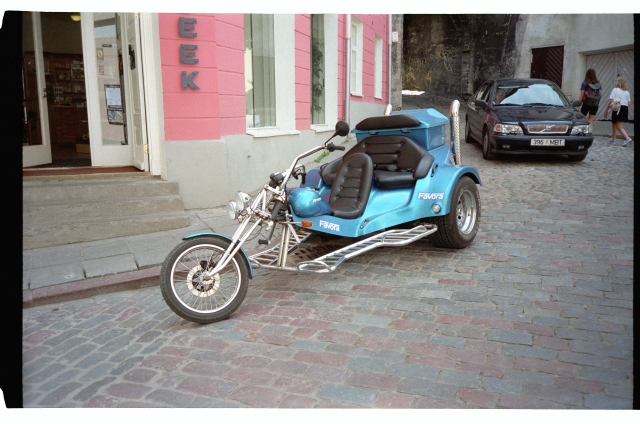 Motorcycle in the Old Town of Tallinn on Pikal Street
