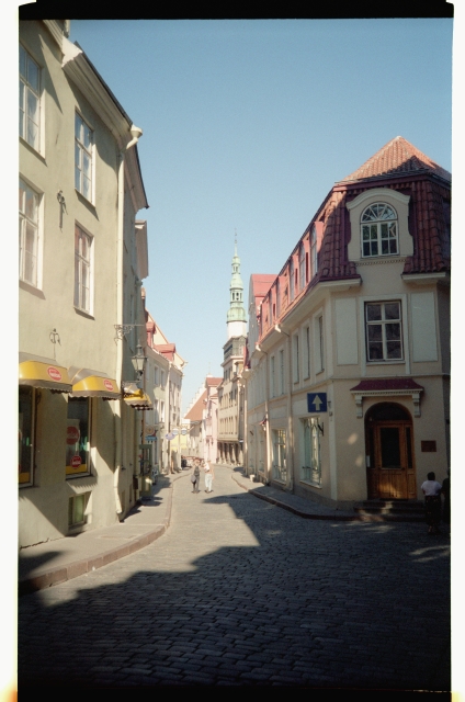 View from Pikka Street to the Rataskaev Street in the Old Town of Tallinn
