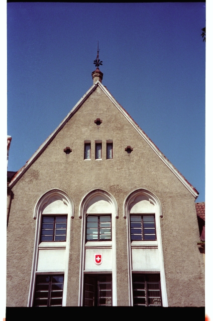 Facade of the Swiss Consulate building in the Old Town of Tallinn, Laia Street