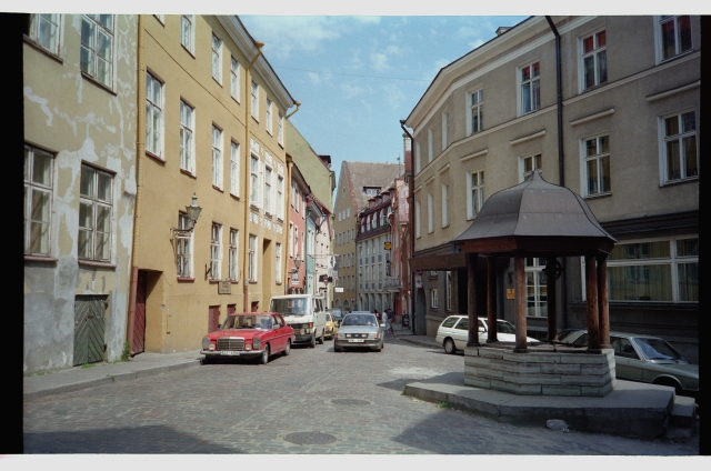 View from Rataskaev Square to Rataskaev Street in the Old Town of Tallinn