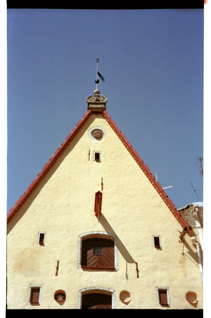 Tallinn City Theatre façade in the Old Town Laia street