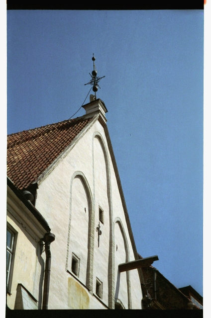 Façade of the building located on the neck of Old Market in Tallinn